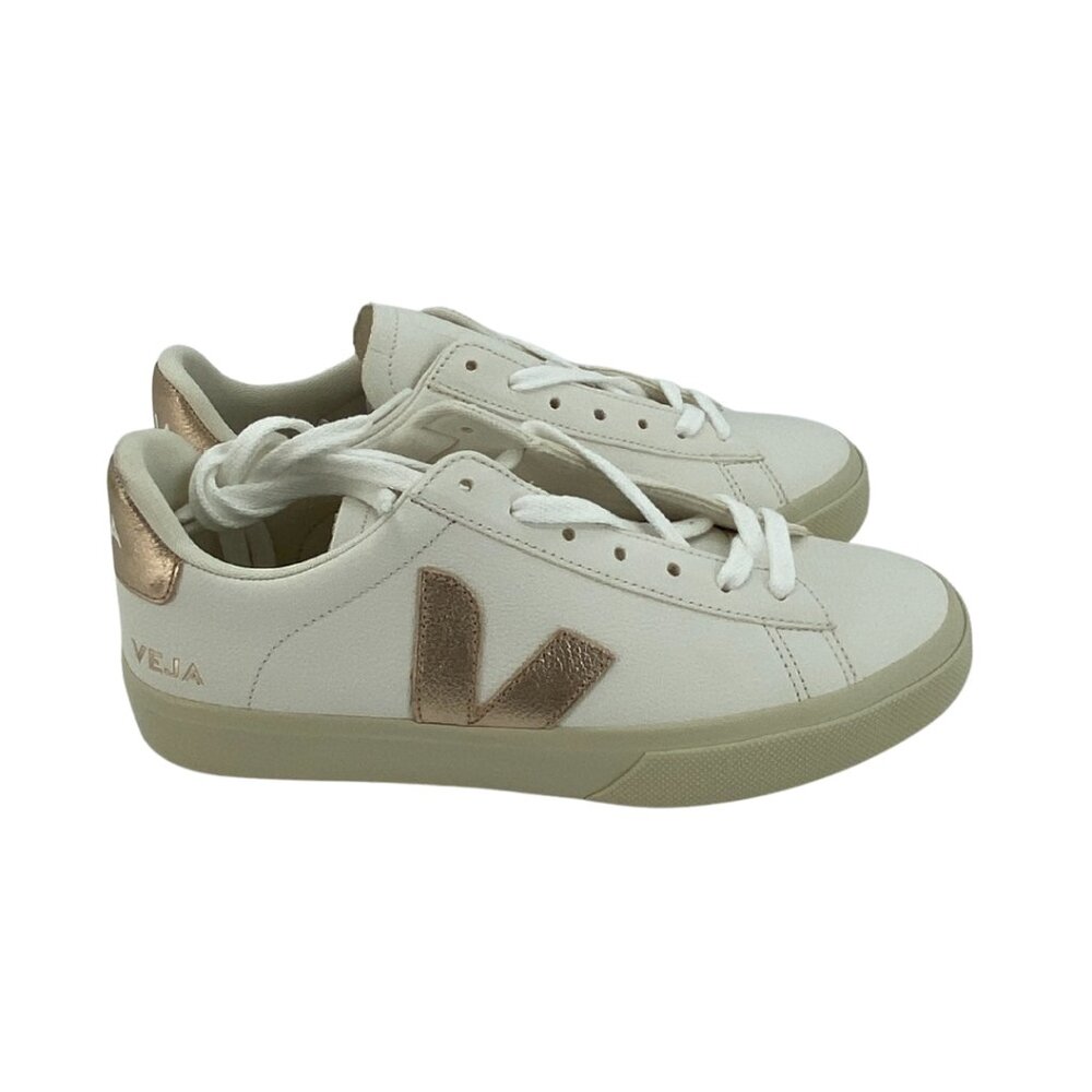 Veja Women's Leather Running Shoes | White and Gold | Various Sizes **NEW